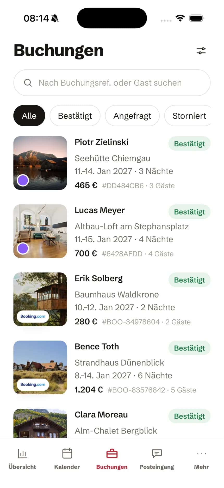 Übersicht des Betriebs am Schreibtisch